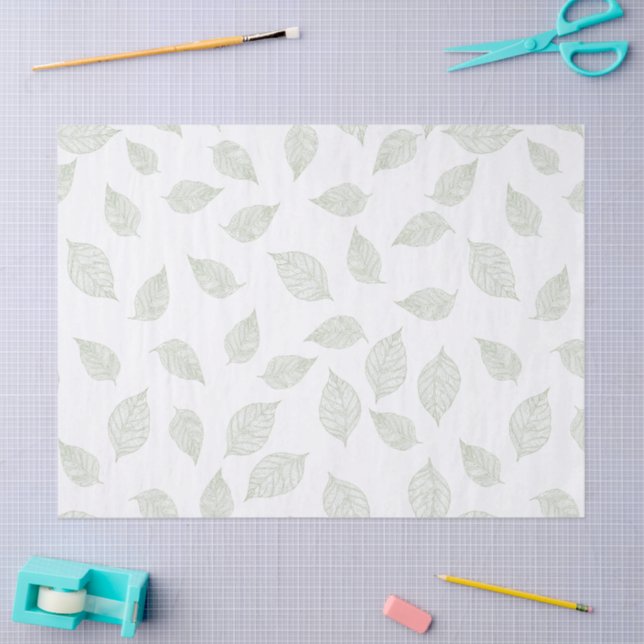 Create Your Own Sage Green White Striped Pattern Tissue Paper (Craft)