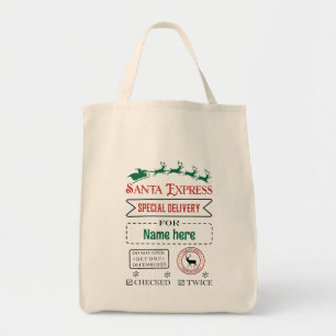 Create Your Own Santa Express Delivery Gift Sack Tote Bag