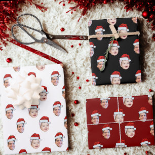 Create Your Own Santa Hat Face Wrapping Paper Sheet