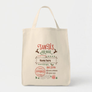 Create Your Own Santa's Air Mail Gift Sack Tote Bag
