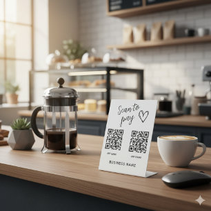 Create Your Own Scan To Pay QR Code Business Name Pedestal Sign