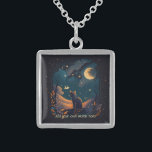 Create Your Own Scenic Mystical Black Cat Sterling Silver Necklace<br><div class="desc">This enchanting amulet features mystical & magical artwork that you can customise by personalising them to wear for protection, power or as a ritual token. They also make terrific gifts for friends, family & your sister witches. Inspired by a desire to help others express themselves: their moods, thoughts, feelings, beliefs...</div>
