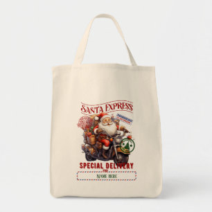 Create Your Own Scooter Santa Gift Sack Tote Bag