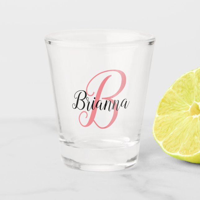Create Your Own Script Monogrammed Initial & Name Shot Glass (Front)
