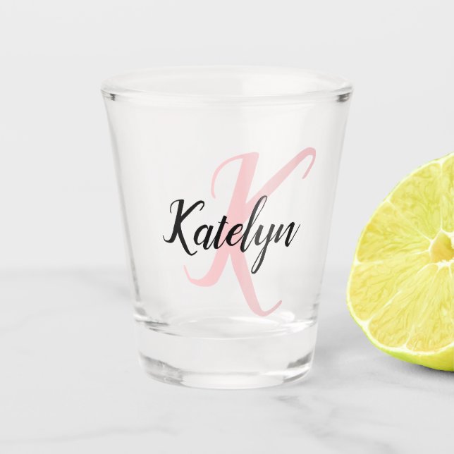 Create Your Own Script Monogrammed Initial & Name Shot Glass (Front)