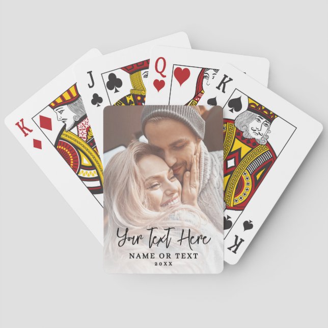 Create Your Own Script Text Photo Playing Cards (Back)