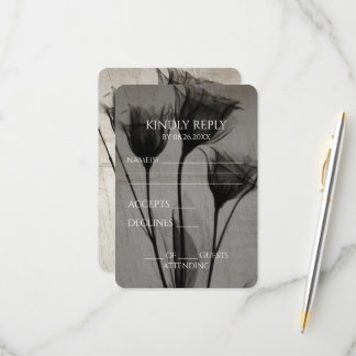 Create Your Own Sepia Vintage X-Ray Flowers RSVP Card