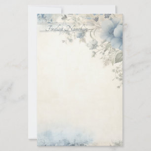 Create Your Own Shabby Chic Blue Flower Vines Stationery