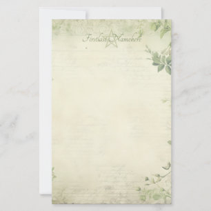 Create Your Own Shabby Chic Green Foliage Stationery