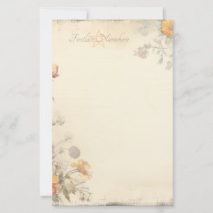 Create Your Own Shabby Chic Marigolds Bouquet Stationery