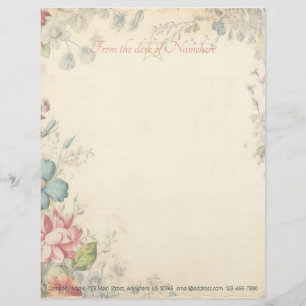 Create Your Own Shabby Chic Victorian Wildflowers Custom Letterhead