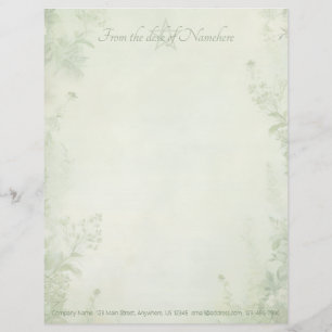 Create Your Own Shabby Chic Whildflowers Greenery Custom Letterhead