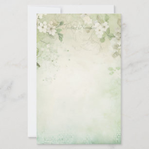 Create Your Own Shabby Chic White Flower Vine Stationery