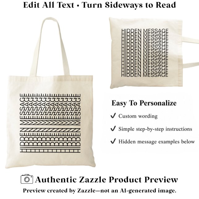 Create Your Own Short Hidden Message 148B Novelty Tote Bag (Creator Uploaded)