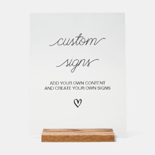 Create Your Own Sign Minimalist Wedding Sign