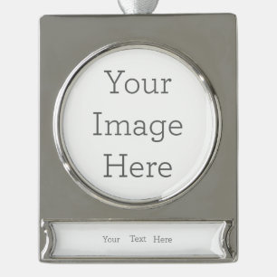 Create Your Own Silver Colored Banner Ornament
