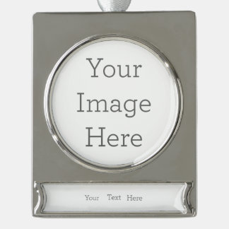 Create Your Own Silver Colored Banner Ornament