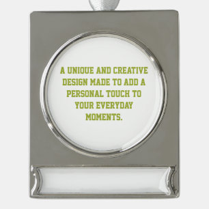 Create Your Own Silver Coloured Banner Ornament