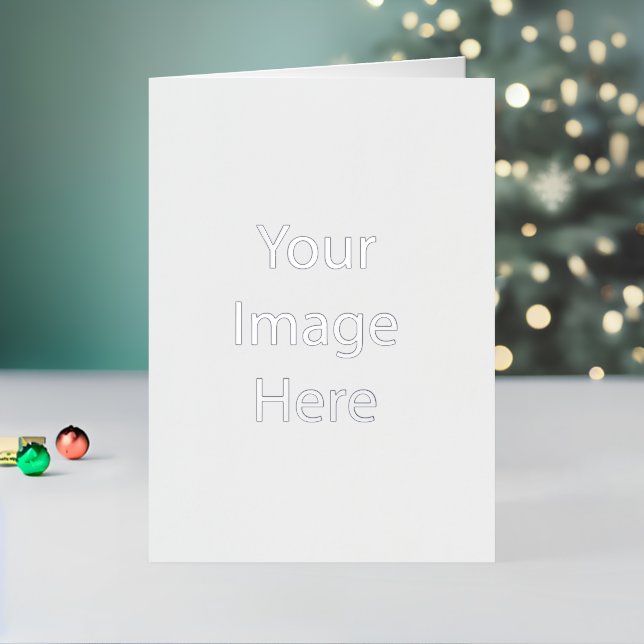 Custom 12.7 cm x 17.8 cm  Foil Folded Holiday Card, Size Color: Silver, Media: Premium White, Envelopes: White (Holiday In Situ 2)
