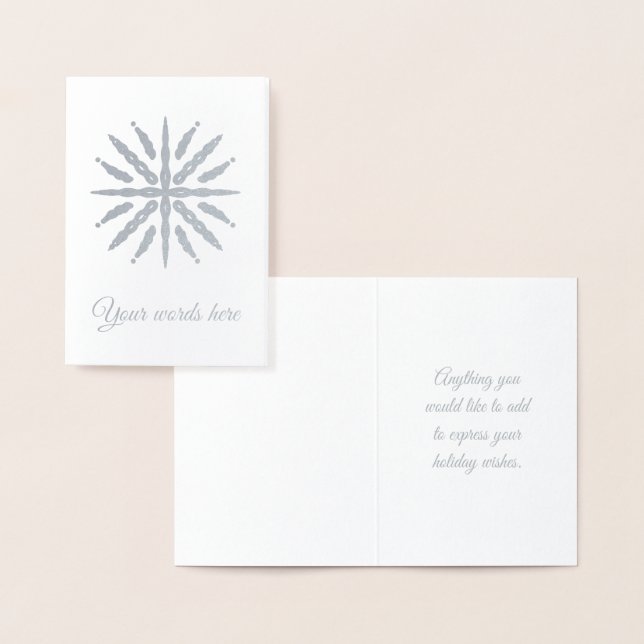 Create Your Own Silver Foil Frozen Snowflake Card (Display)