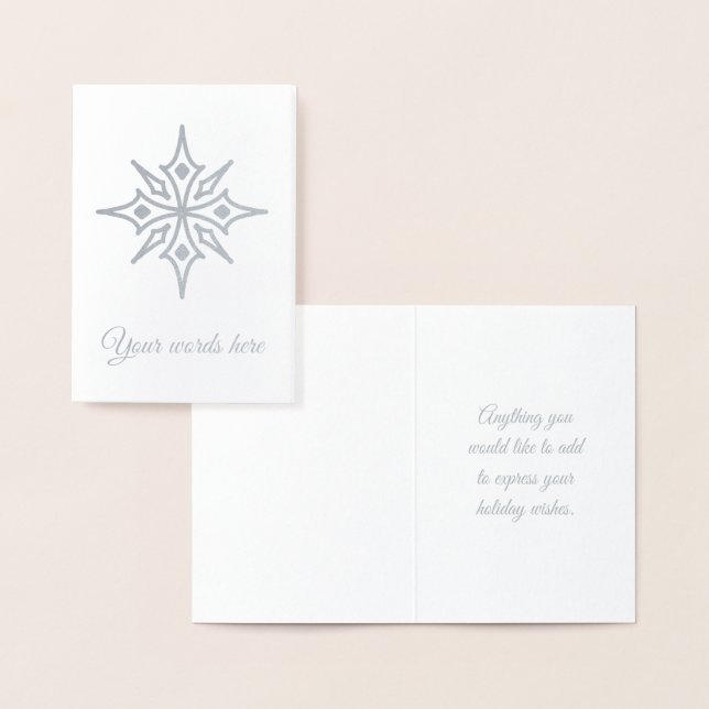 Create Your Own Silver Foil Open Star Snowflake Foil Card (Display)