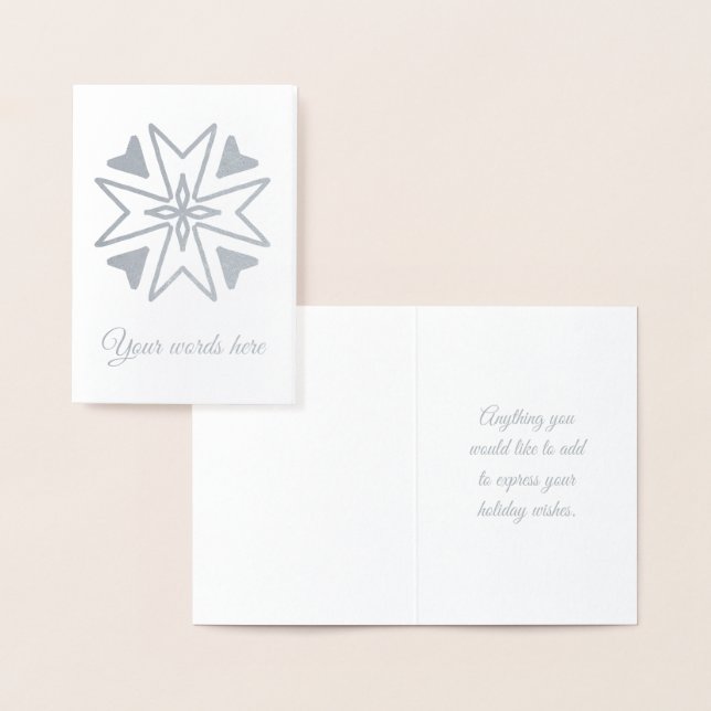 Create Your Own Silver Foil Snowflake Cross Card (Display)