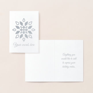 Create Your Own Silver Foil Snowflake Petals Card