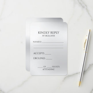 Create Your Own Silver Grey RSVP Card