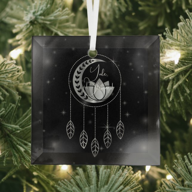 Create Your Own Silver Lotus Moon Dreamcatcher Glass Tree Decoration (Insitu)