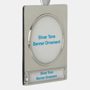 Create Your Own Silver Tone Banner Ornament