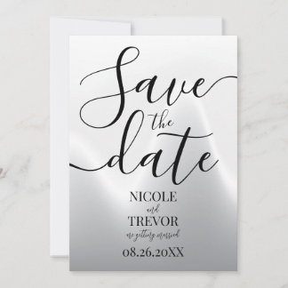 Create Your Own Silver Wave Minimalist Wedding Save The Date