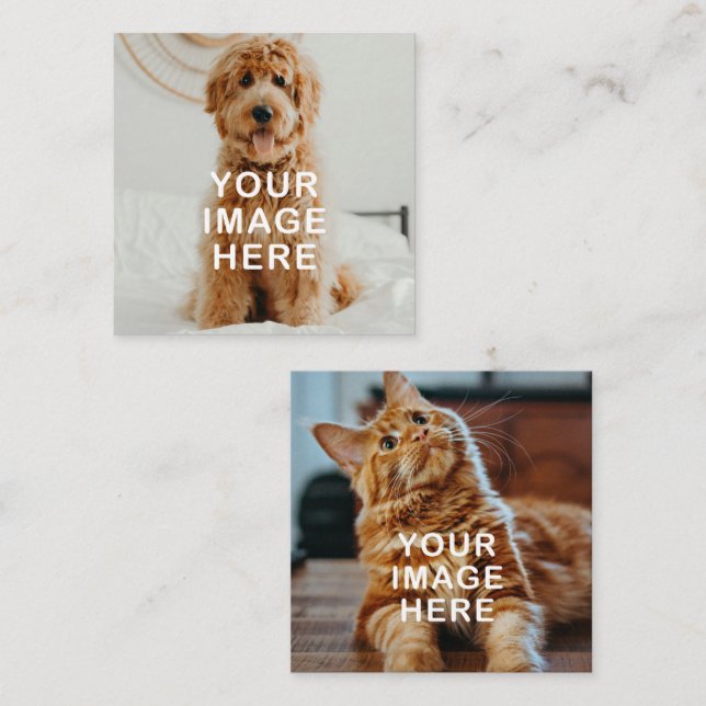 Create Your Own Simple 2-Image Square Business Card (Front/Back)