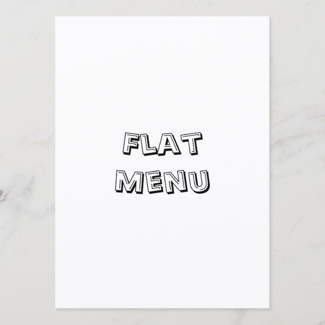 Create Your Own Simple 5.5" x 7.5" Squared Flat Menu (Front)