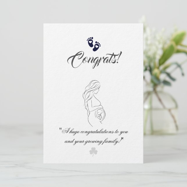 Create your own simple 5" x 7" Pregnancy Cards (Standing Front)