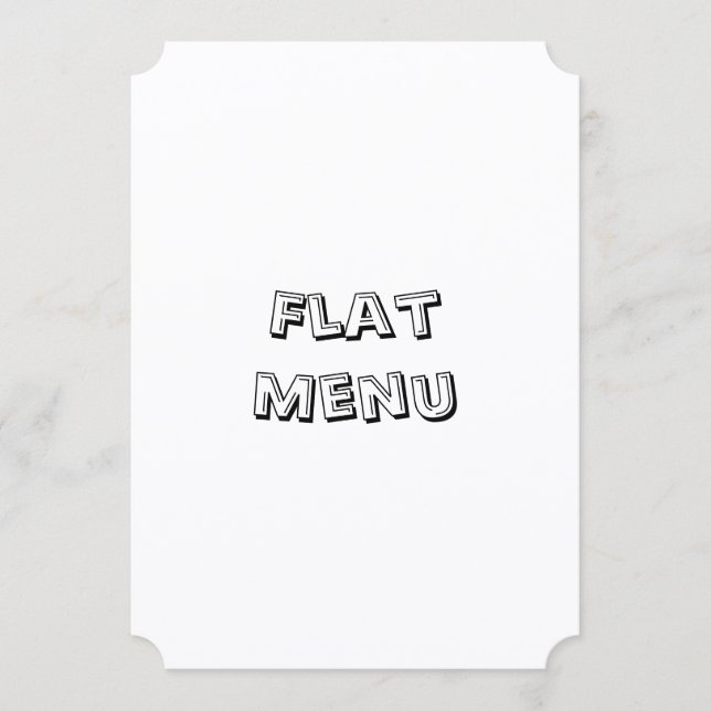 Create Your Own Simple 5" x 7" Ticket Flat Menu (Front)