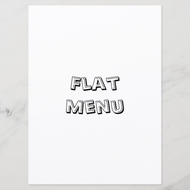 Create Your Own Simple 6.5" x 8.75" Squared Flat Menu (Front)