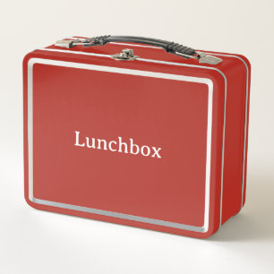 Create Your Own Simple 6.75”x8.625”x3.75” Red  Metal Lunch Box