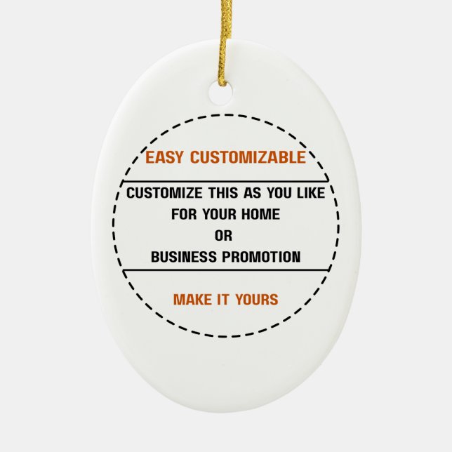 Create Your Own Simple Brand Promotion Ceramic Ornament (Front)