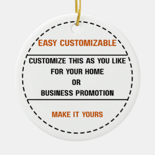 Create Your Own Simple Brand Promotion Ceramic Ornament
