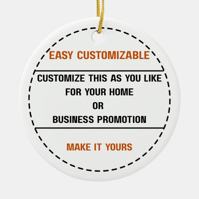 Create Your Own Simple Brand Promotion Ceramic Ornament (Front)