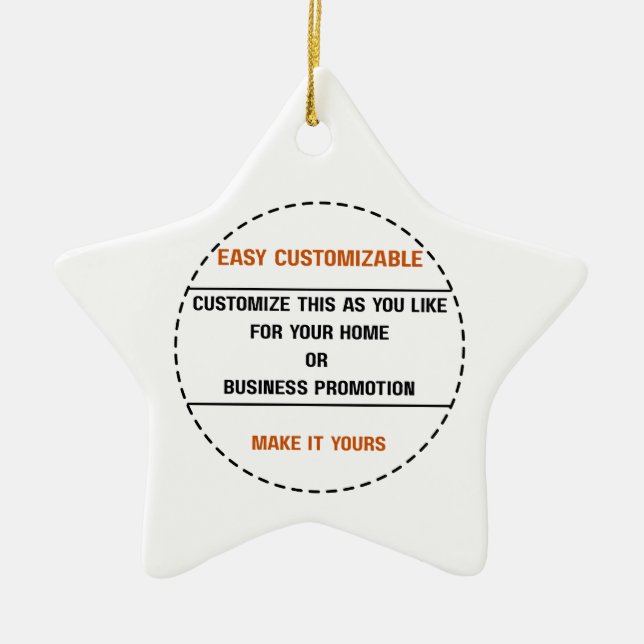 Create Your Own Simple Brand Promotion Ceramic Ornament (Front)