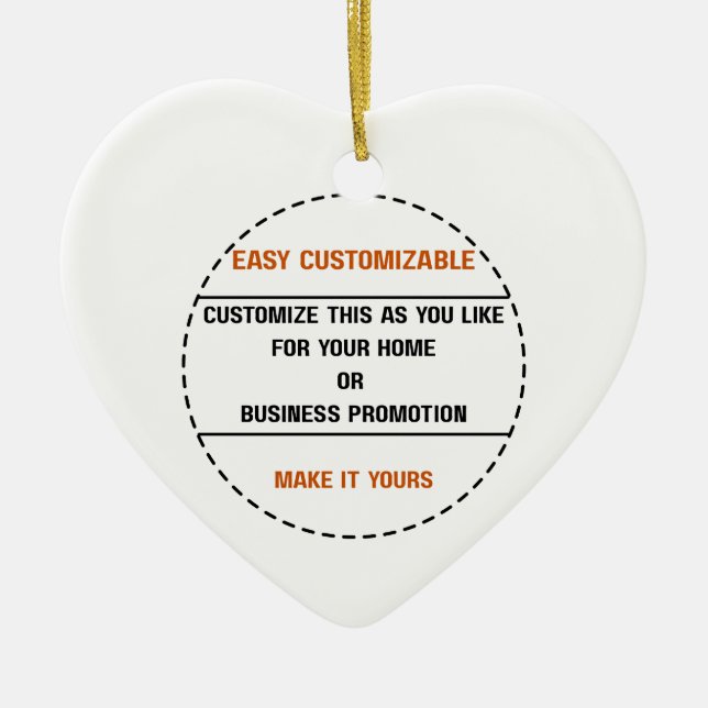 Create Your Own Simple Brand Promotion Ceramic Ornament (Front)