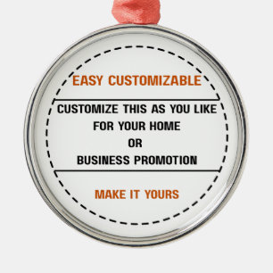 Create Your Own Simple Brand Promotion Metal Ornament
