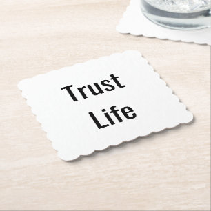 Create Your Own Simple Brand Promotion Scalloped Paper Coaster