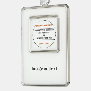 Create Your Own Simple Brand Promotion Silver Plated Framed Ornament