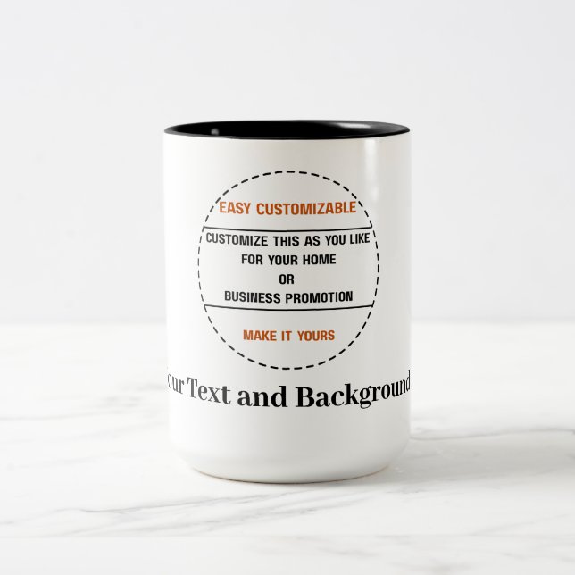 Create Your Own Simple Brand Promotion Two-Tone Coffee Mug (Center)