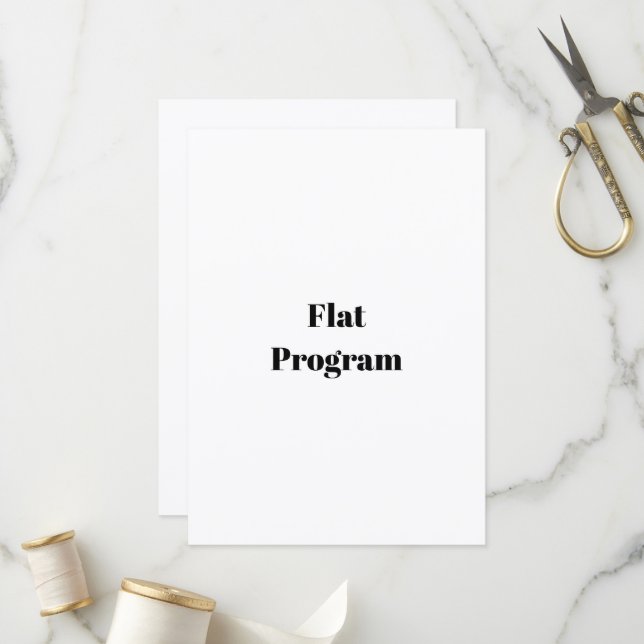 Create Your Own Simple Business 5" x 7" Flat Program (Front/Back In Situ)