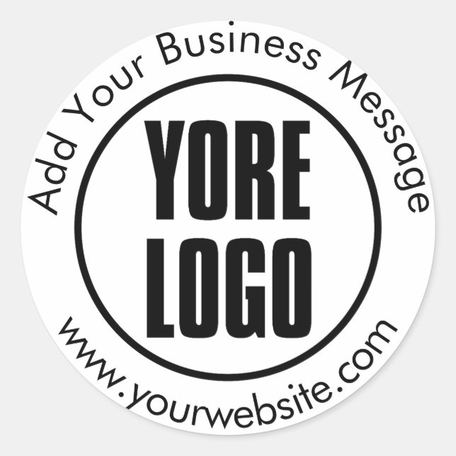 Create Your Own Simple Business Logo Classic Round Sticker (Front)