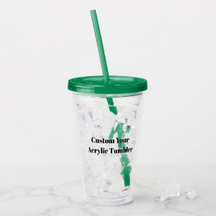 Create your own simple Custom 16oz, Dark Green Acrylic Tumbler