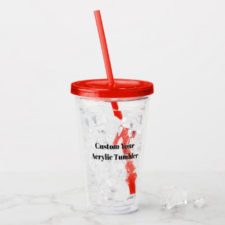 Create your own simple Custom 16oz, Red Acrylic Tumbler